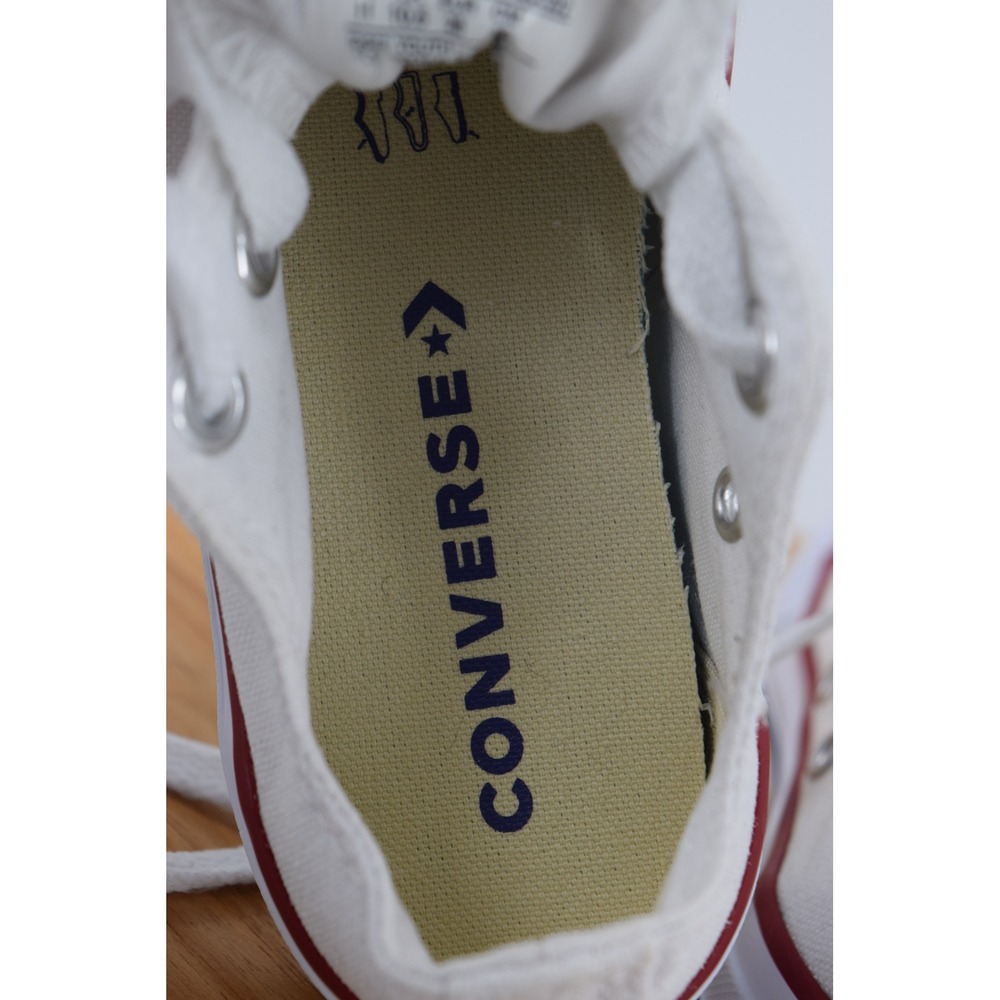 Converse All Star White Red Trim Youth‎ Sneakers Size 11 Canvas Shoes - Picture 7 of 9